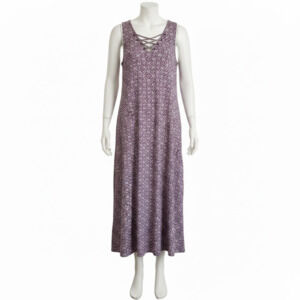 Jessica London Geometric Print Lace-Up Sleeveless Maxi Dress Size 14W Petite